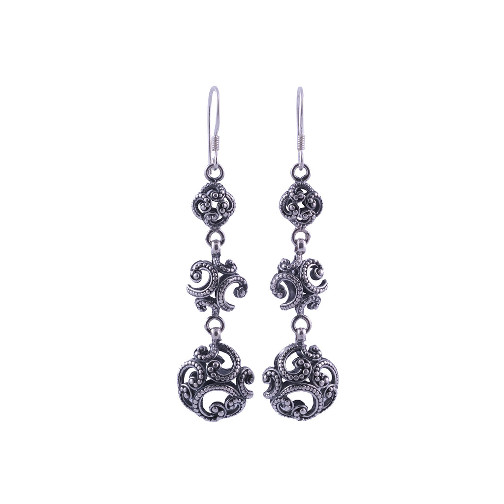 Anting Triple Drop Perak 925 Koleksi Ombak Segara Sterling Silver