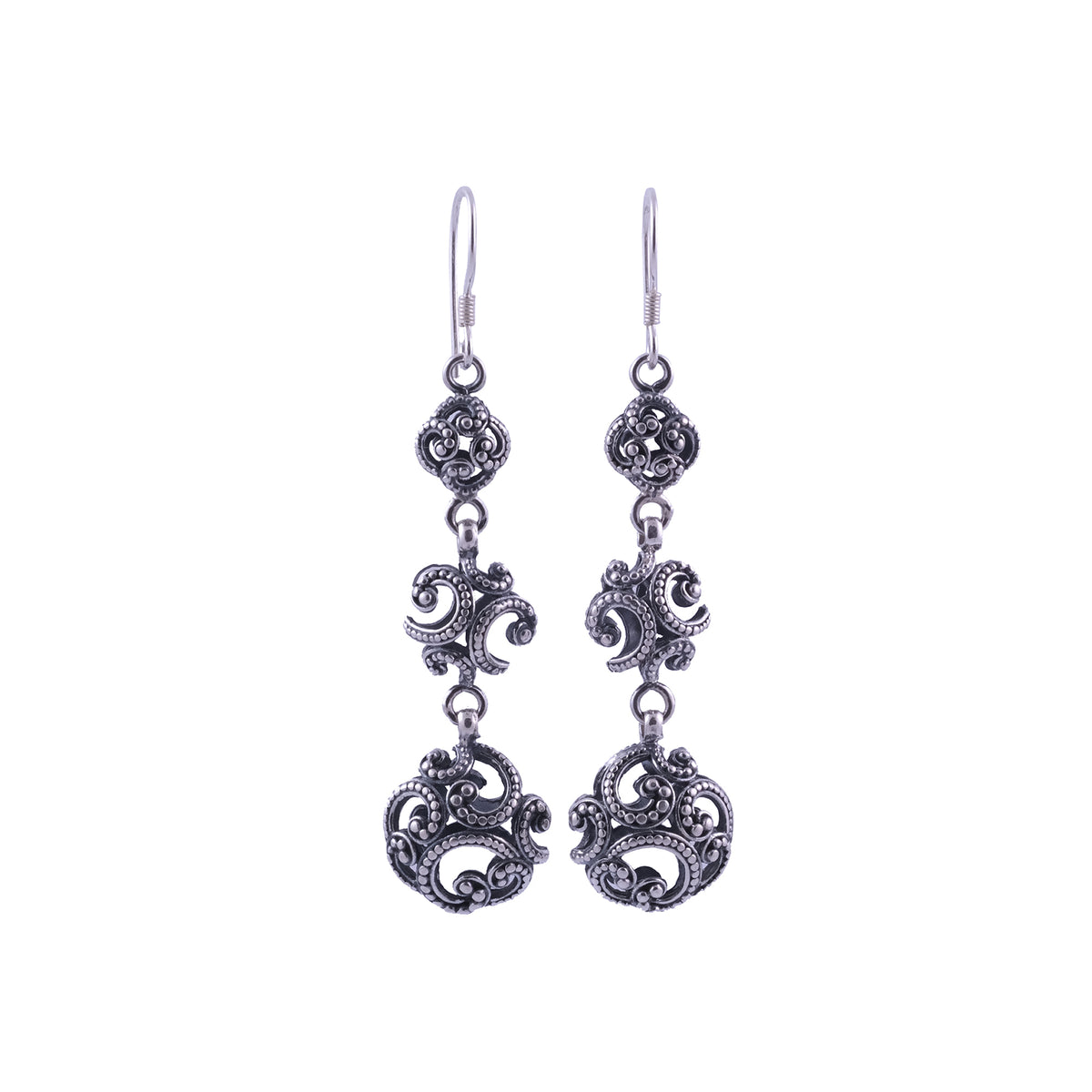 Anting Triple Drop Perak 925 Koleksi Ombak Segara Sterling Silver