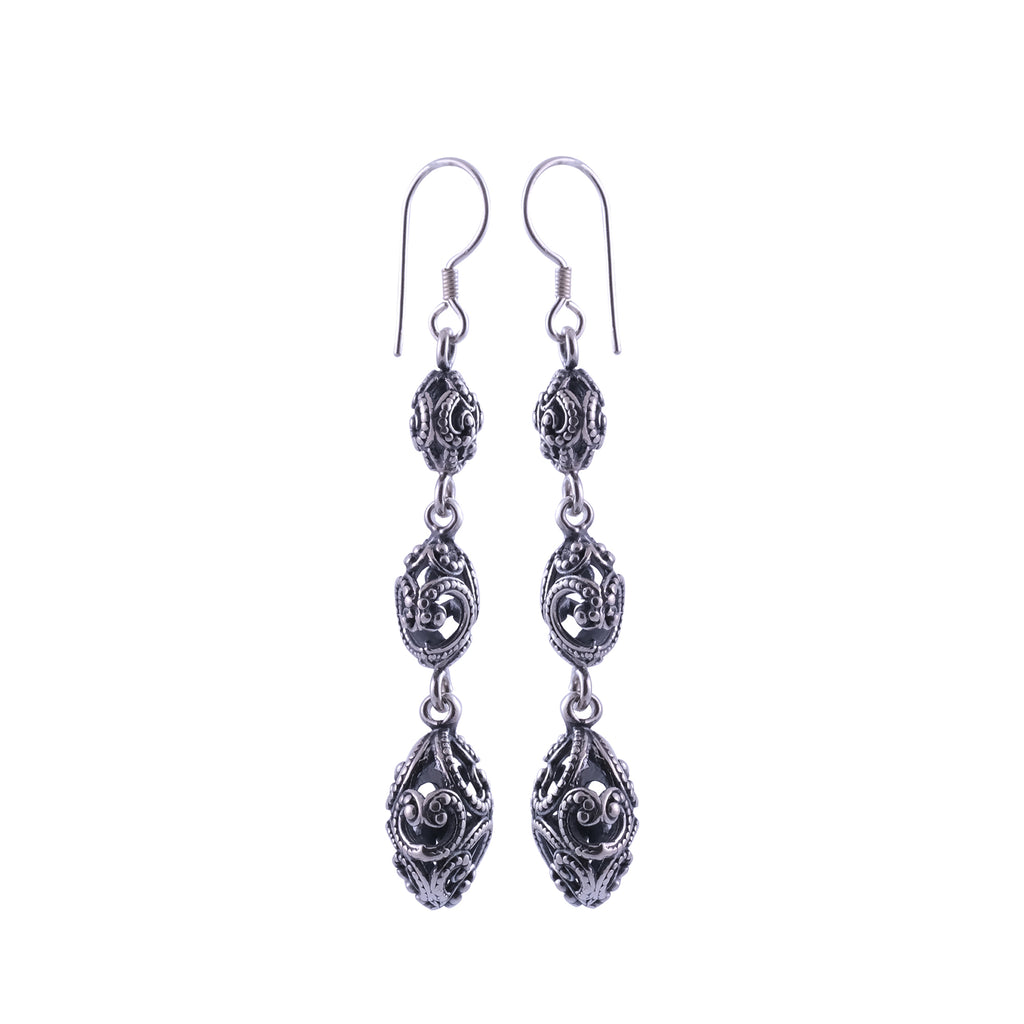 Anting Triple Drop Perak 925 Koleksi Ombak Segara Sterling Silver