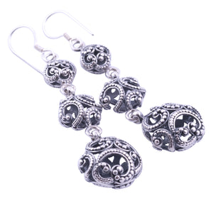 Anting Perak 925 Koleksi  Ombak Segara Silver Triple Drop Earrings