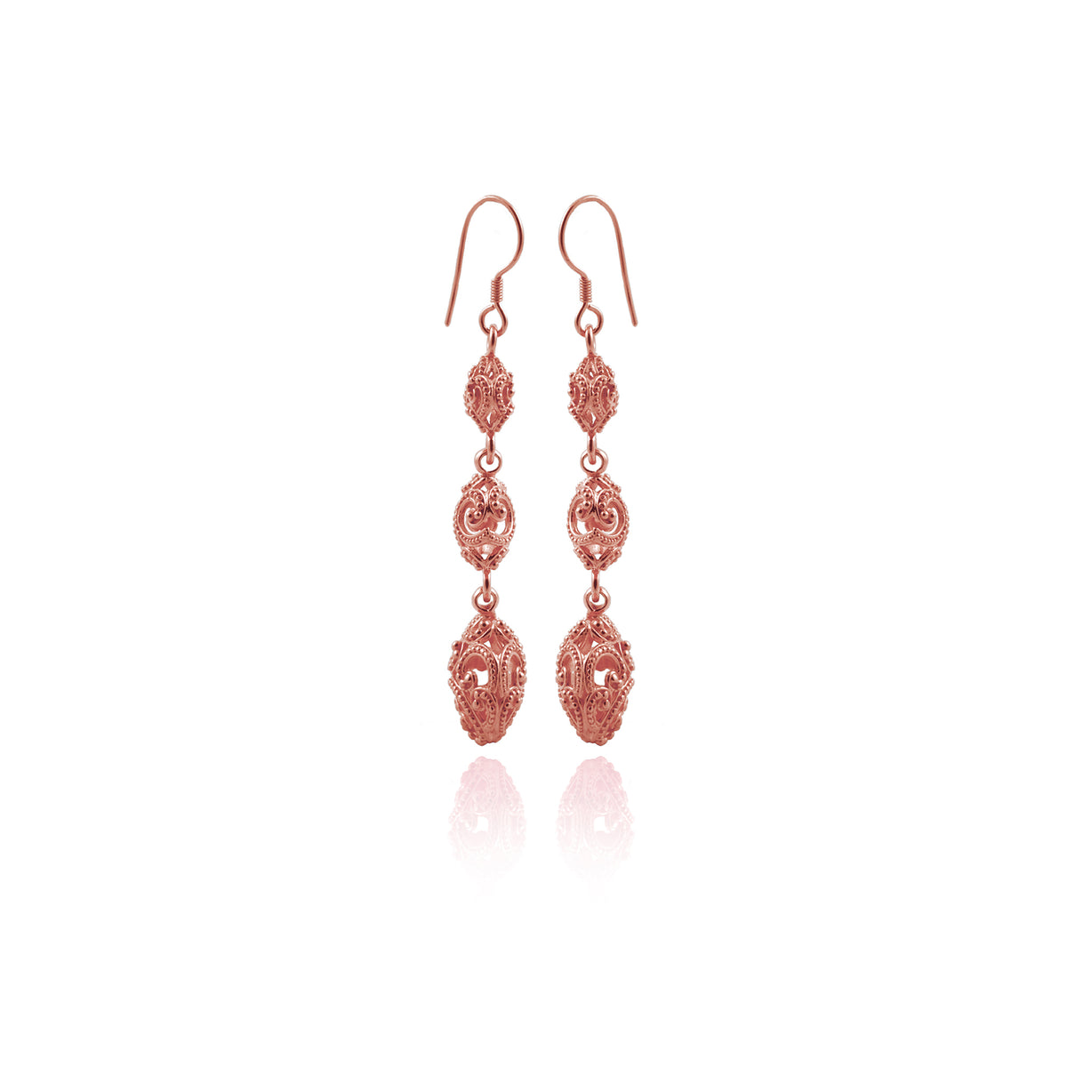Anting Triple Drop Perak 925 Koleksi Ombak Segara Sterling Silver