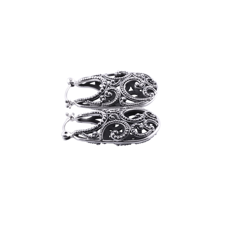 Anting Hoop Perak 925 Koleksi Ombak Segara Balinese Sterling Silver