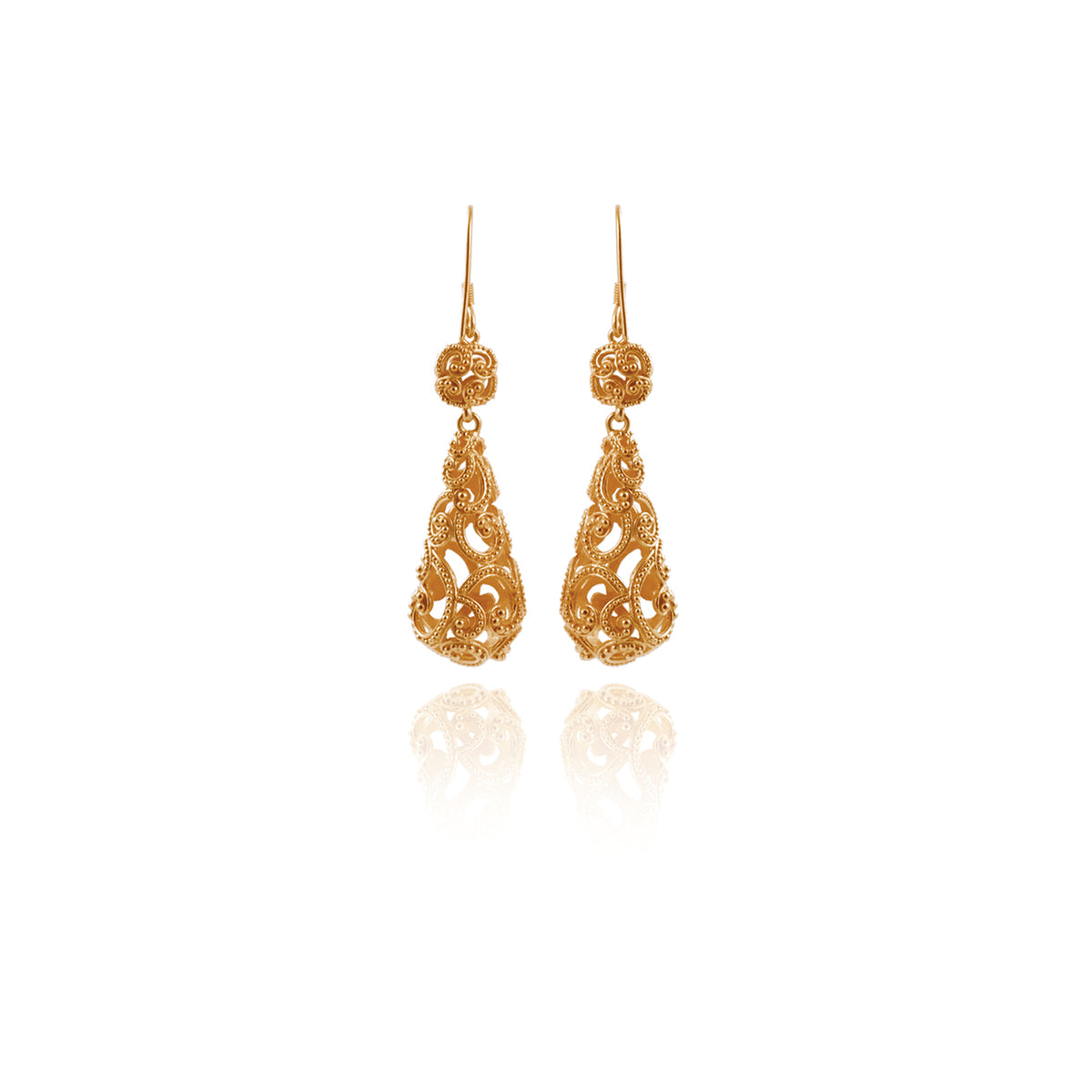 Anting Drop Oval Perak 925 Koleksi Ombak Segara Sterling Silver