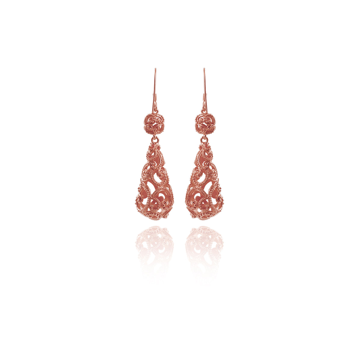 Anting Drop Oval Perak 925 Koleksi Ombak Segara Sterling Silver