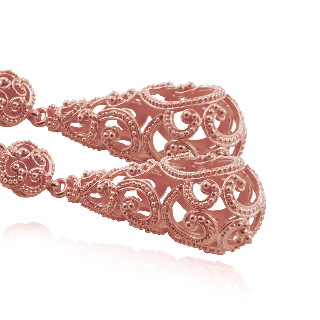 Anting Drop Oval Perak 925 Koleksi Ombak Segara Sterling Silver
