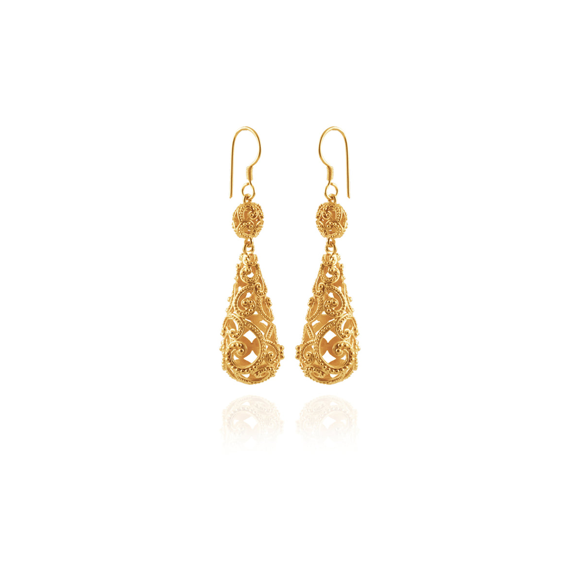 Anting Drop Oval Perak 925 Koleksi Ombak Segara Sterling Silver