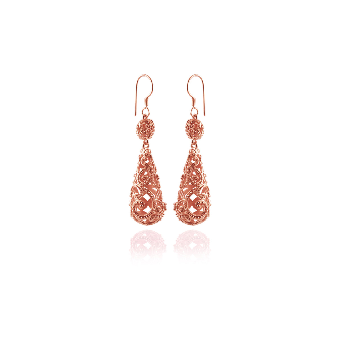 Anting Drop Oval Perak 925 Koleksi Ombak Segara Sterling Silver