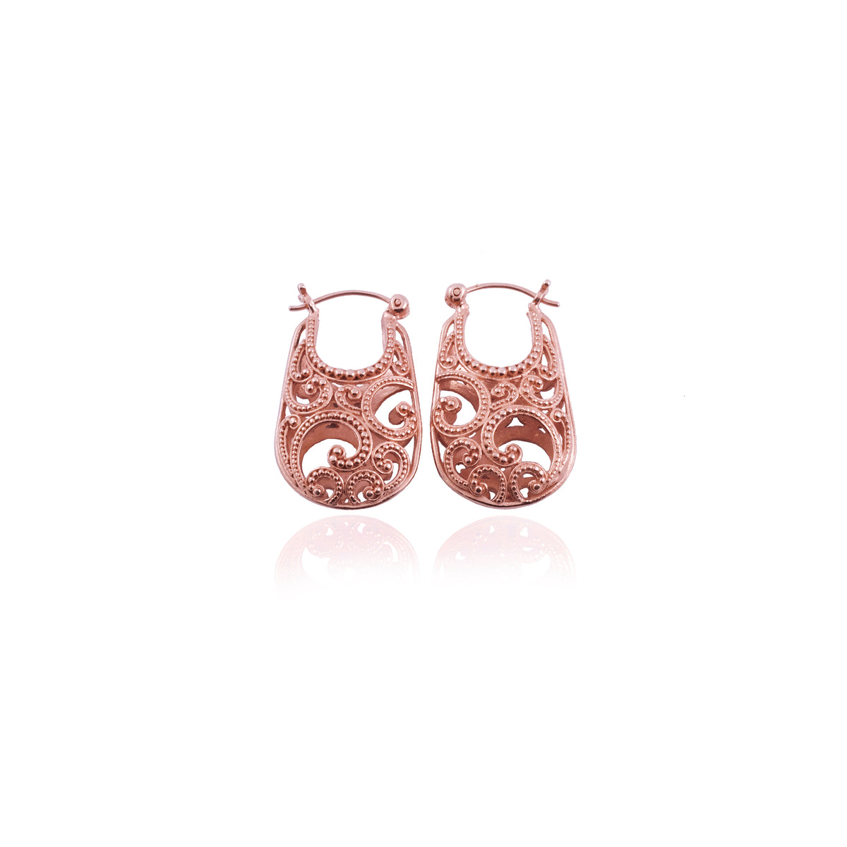 925 Silver Hoop Earrings Ombak Segara Collection Balinese Sterling Silver