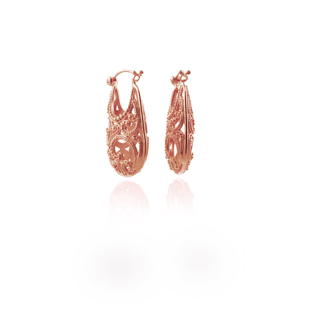 Anting Hoop Perak 925 Koleksi Ombak Segara Balinese Sterling Silver