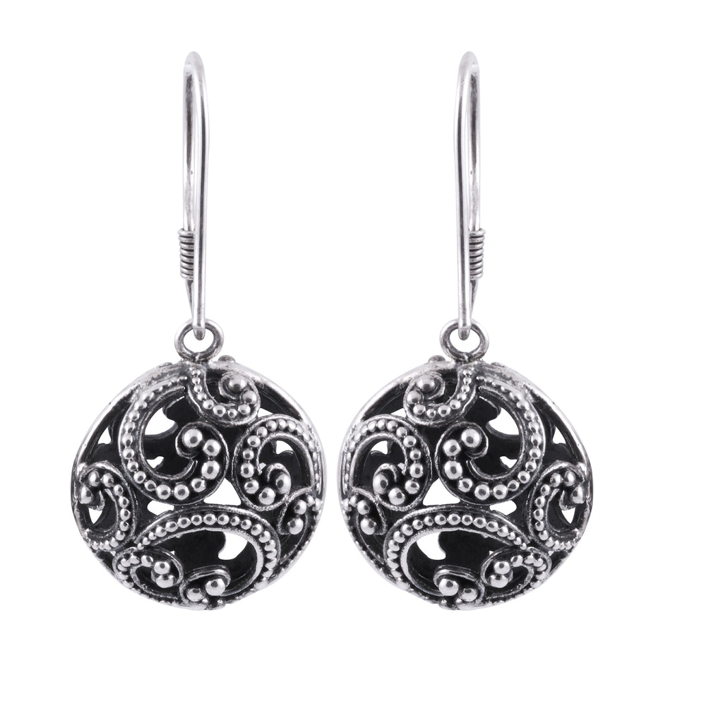 Anting Bulat Besar Perak 925 Koleksi Ombak Segara Sterling Silver
