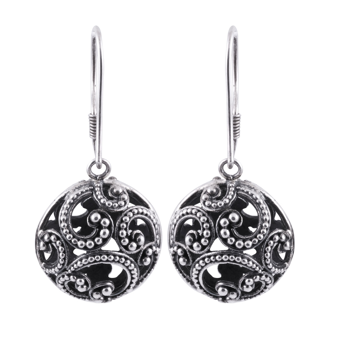 Anting Bulat Besar Perak 925 Koleksi Ombak Segara Sterling Silver