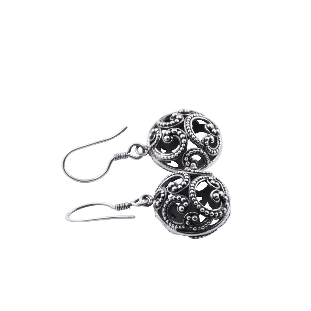 Anting Bulat Besar Perak 925 Koleksi Ombak Segara Sterling Silver