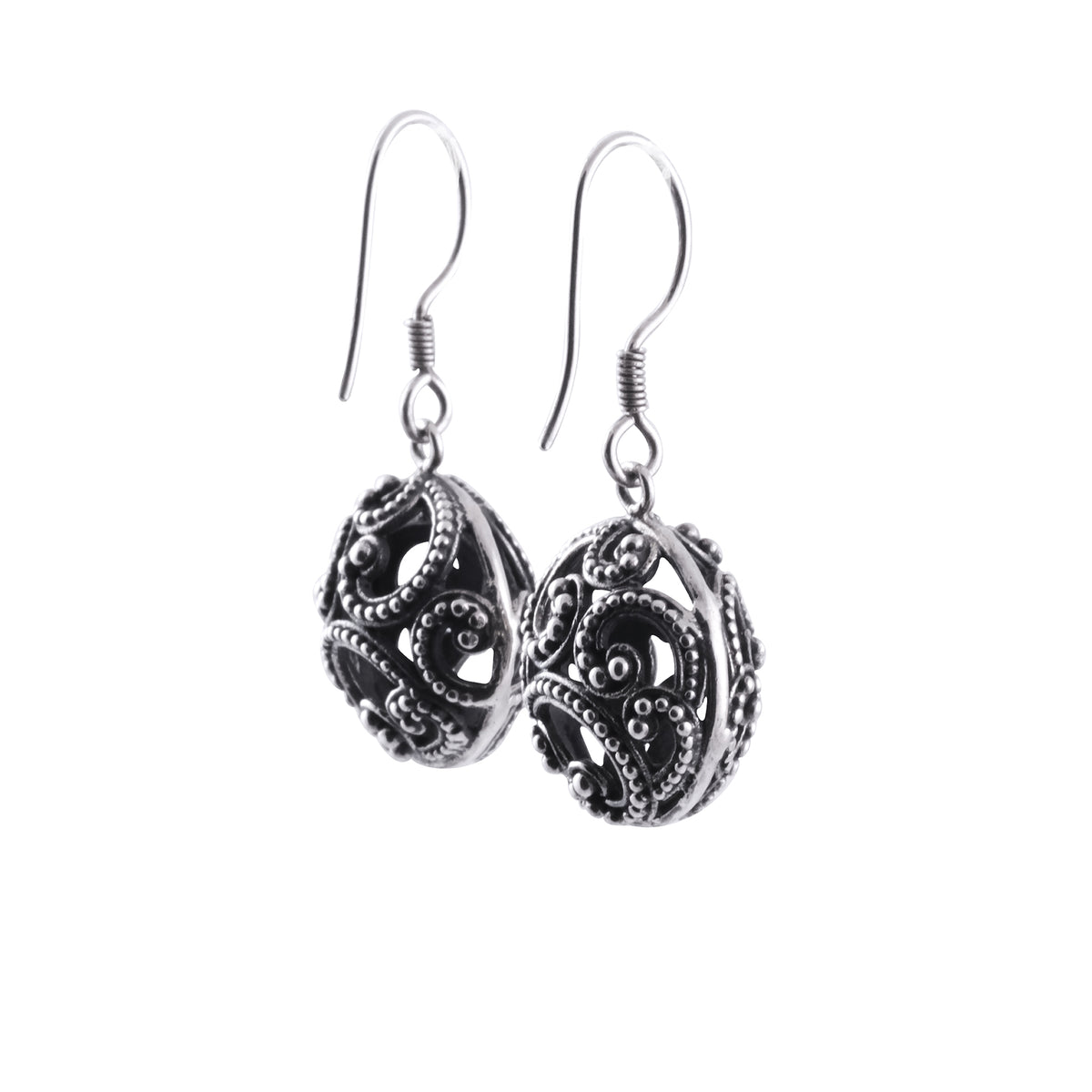 Anting Bulat Besar Perak 925 Koleksi Ombak Segara Sterling Silver