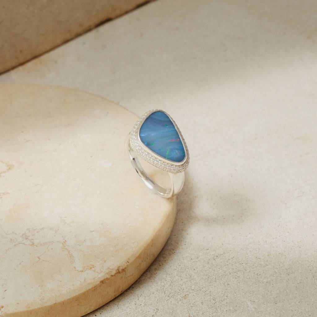 Cincin 2 Large Koleksi Opal Perak 925