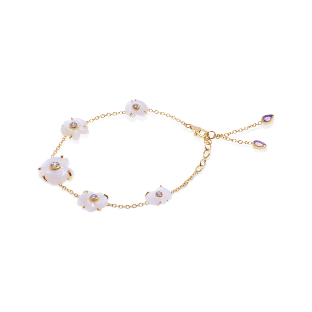 925 Silver Orchid Collection Gold Plated Bracelet
