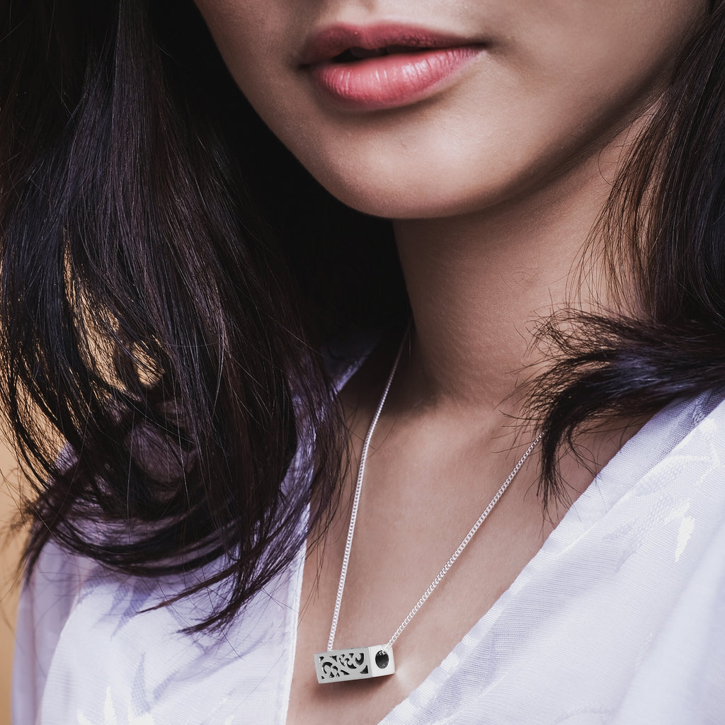 Silver 925 Cuboid Sawtooth Collection Pendant (Chain Not Included)