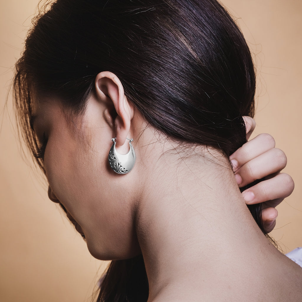 Anting Hoop Perak 925 Koleksi Gergajian