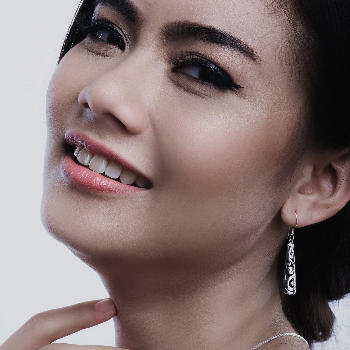 925 Sterling Silver Saw-Cut Drop Earrings