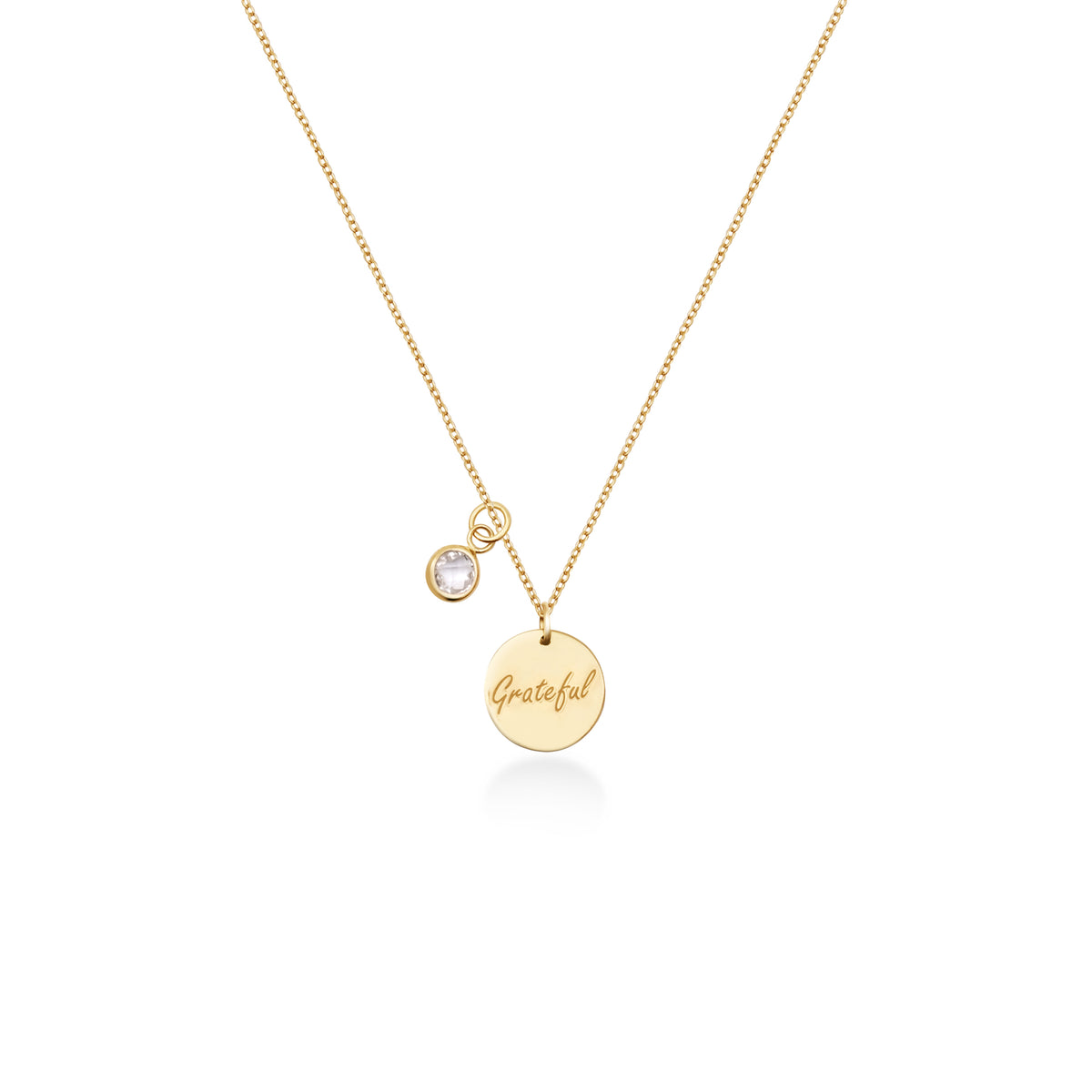 Kalung Rantai Koleksi Mantra Grateful Sterling Silver 925 Gold Plated