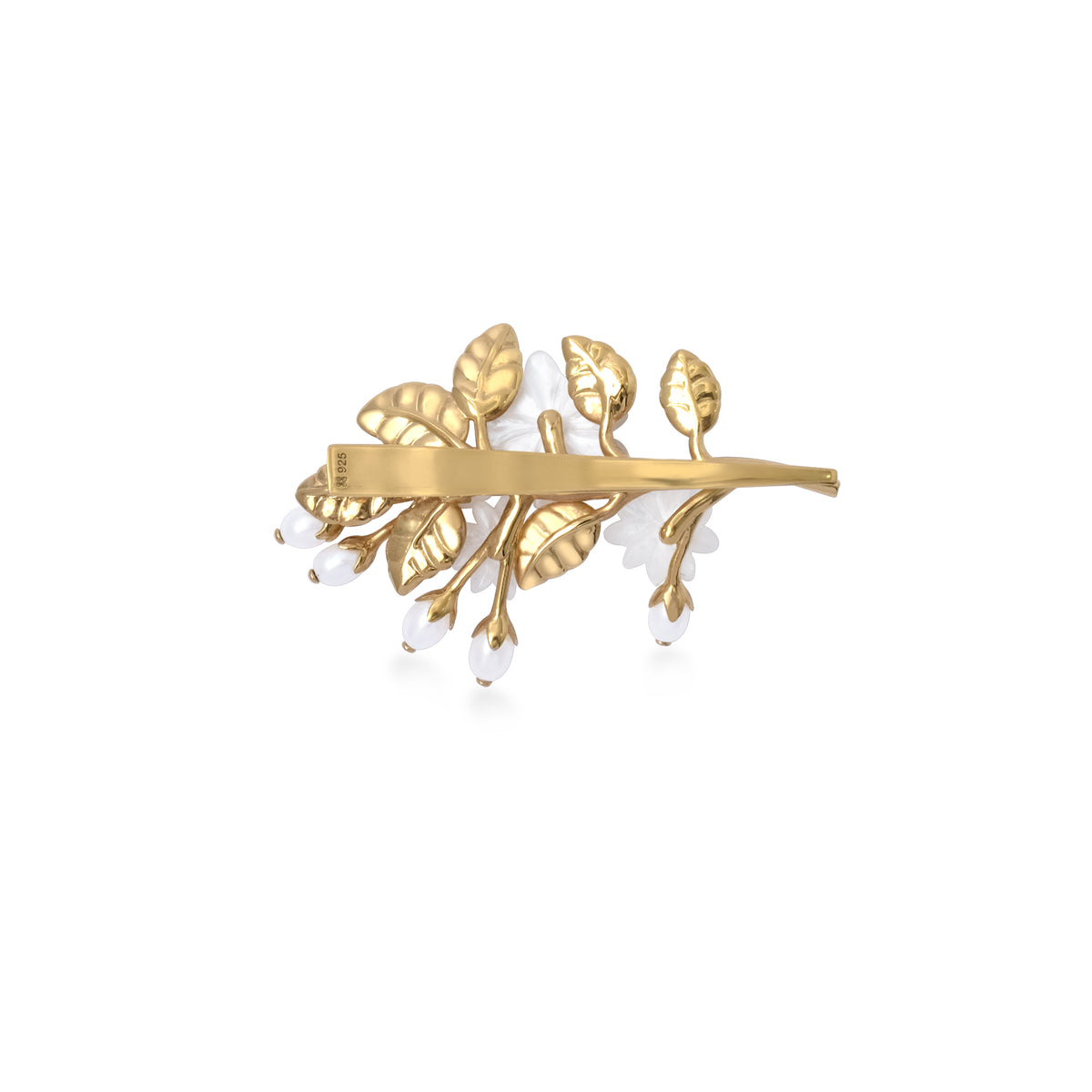 Hairclip Medium Mutiara Melati Gold Plated Sterling Silver 925