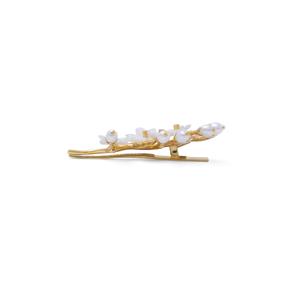 Hairclip Medium Mutiara Melati Gold Plated Sterling Silver 925