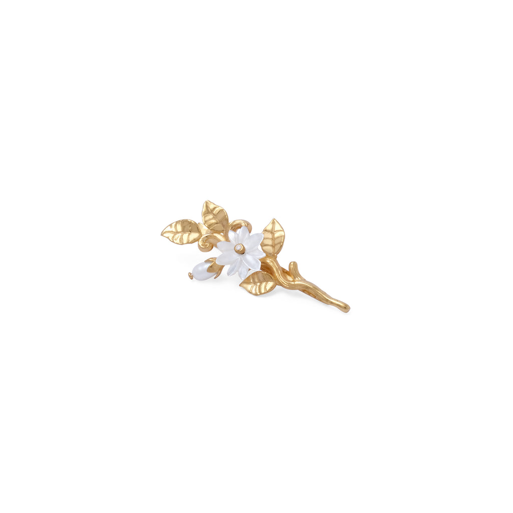 Hairclip Mini Mutiara Melati Gold Plated Sterling Silver 925