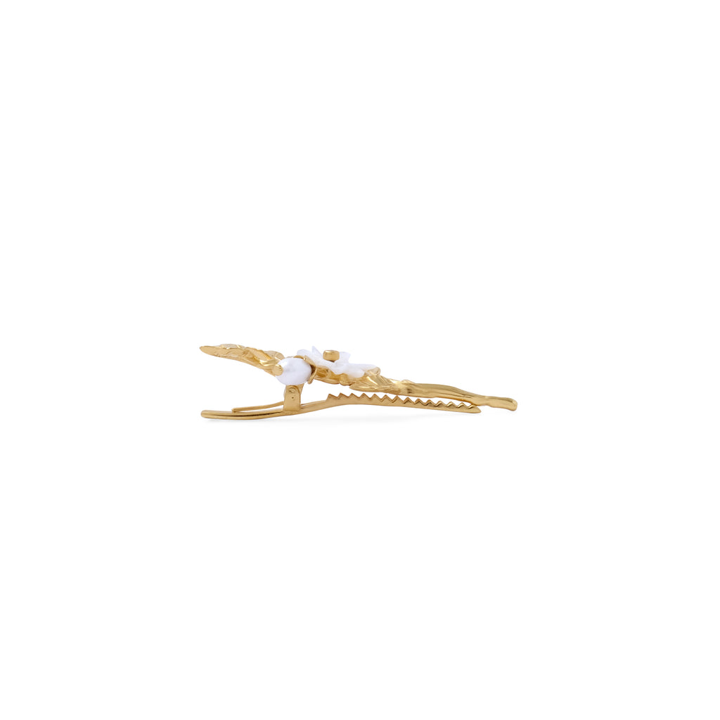 Hairclip Mini Mutiara Melati Gold Plated Sterling Silver 925