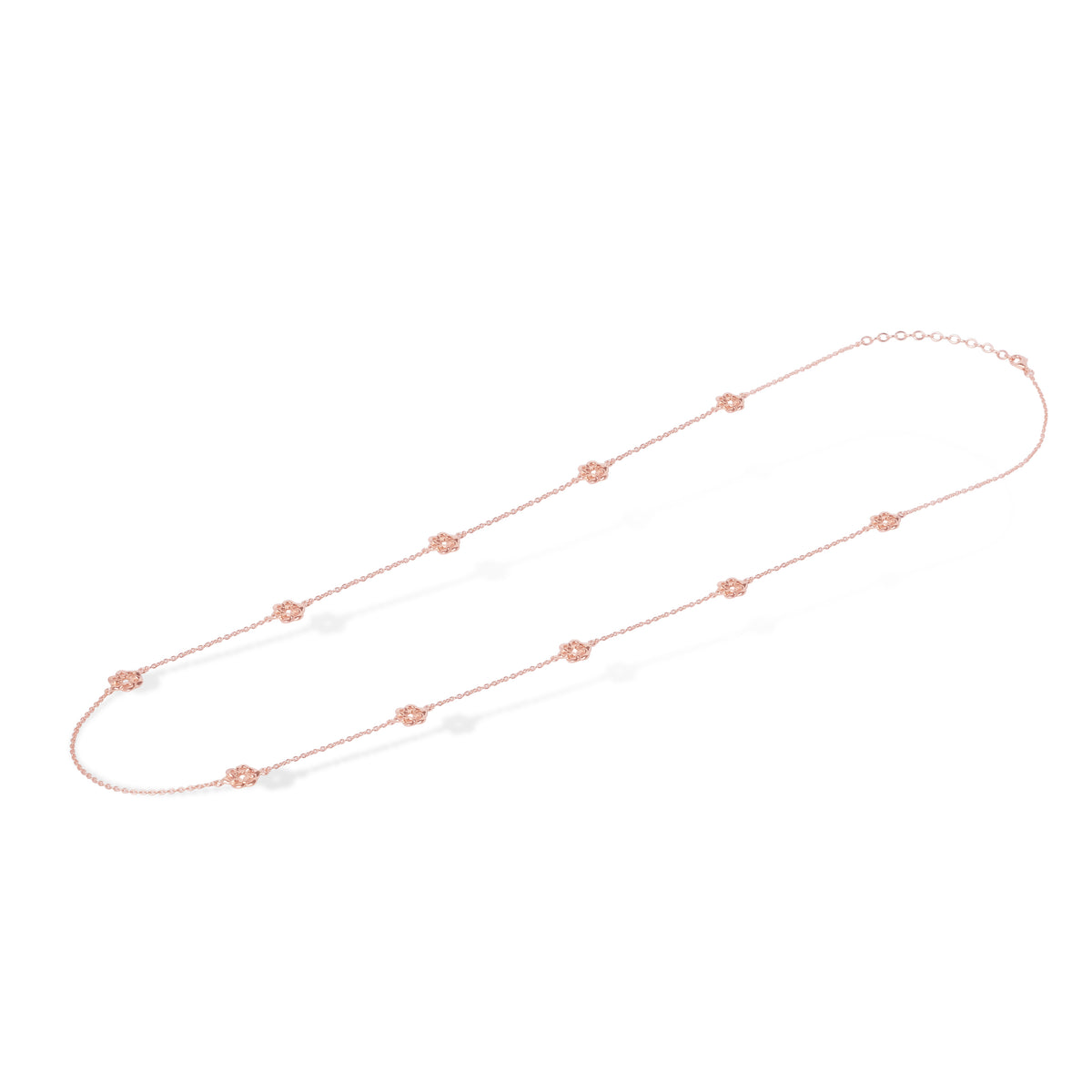 925 Sterling Silver Rose Gold Plated Woven Necklace