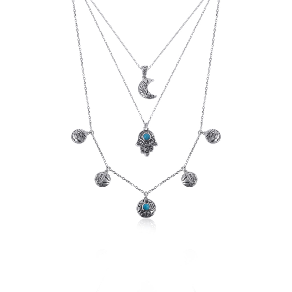 Kalung Layer Koleksi Bohemian Sterling Silver 925
