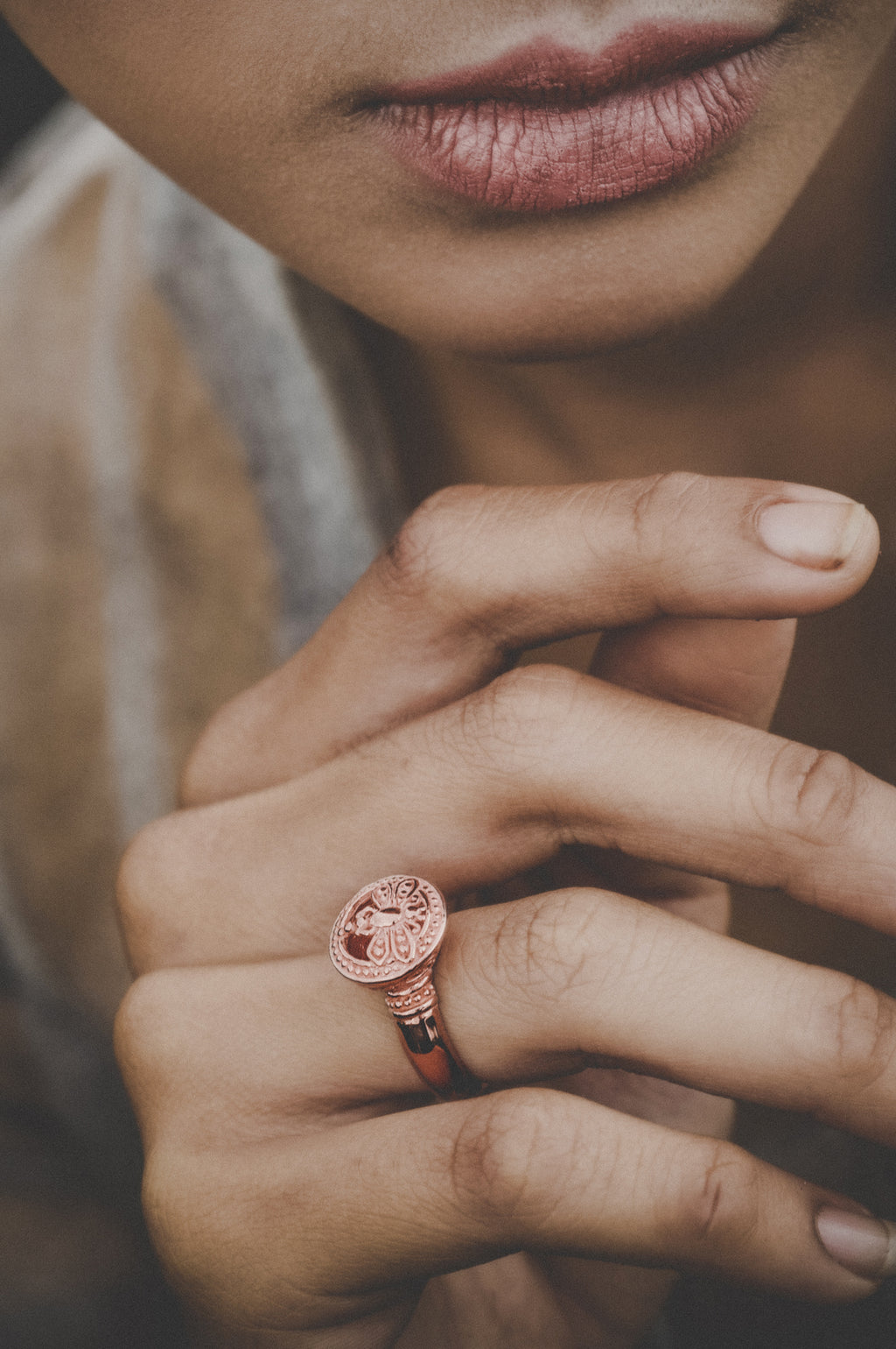 Rose Gold Plated 925 Sterling Silver Dragonfly Cocktail Ring