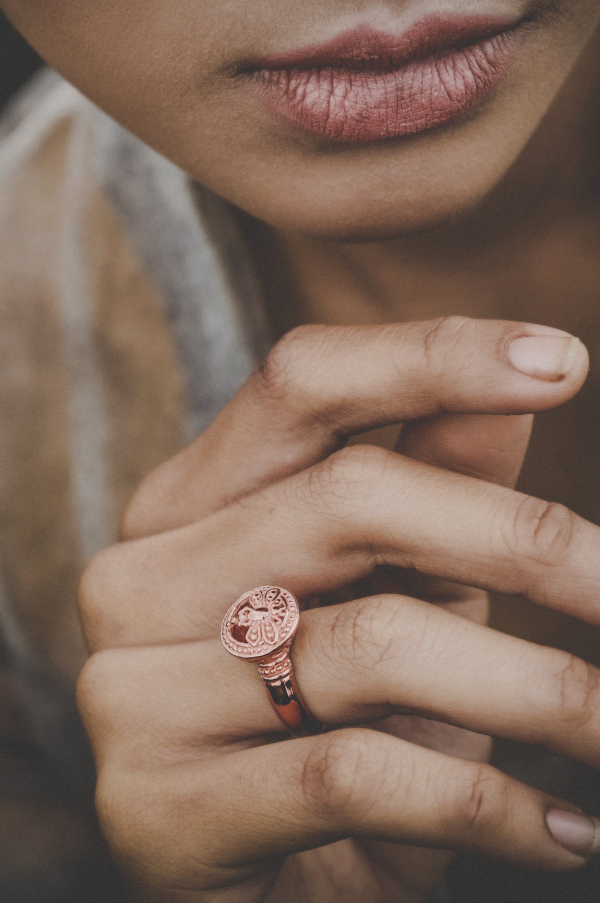 Cincin Coktail Capung Rose Gold Plated Sterling Silver 925