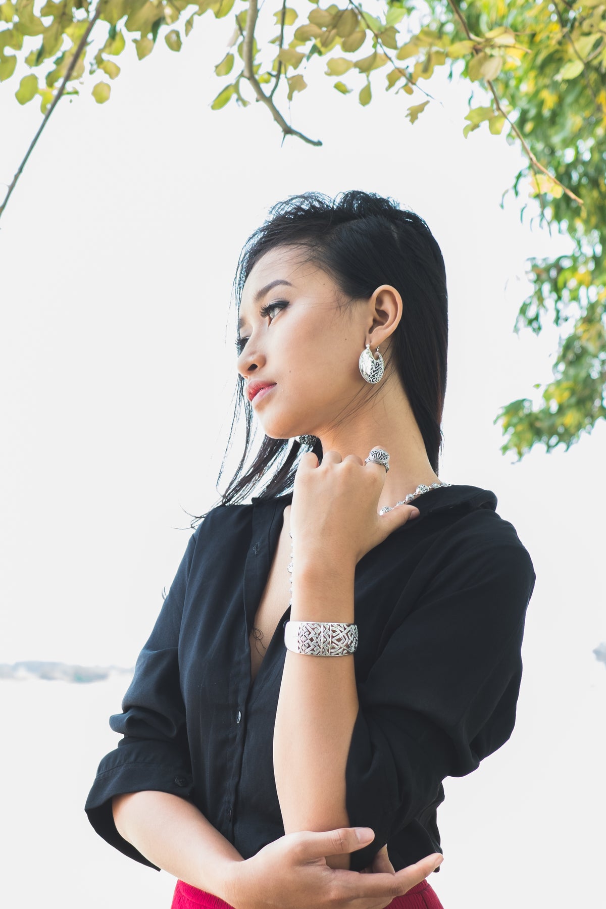 Anting Hoop Perak 925 Koleksi Songket Bali