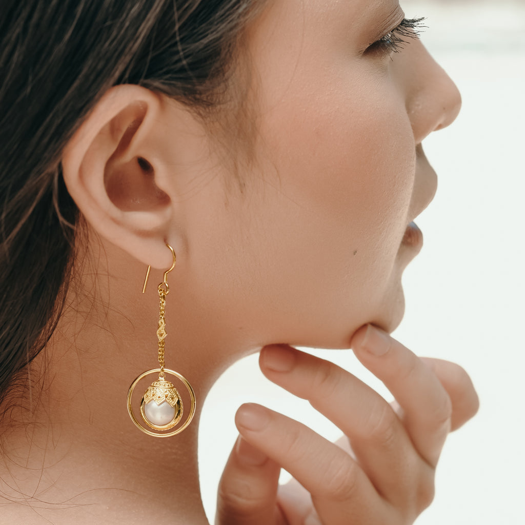 Anting Dangling Perak 925 Koleksi Mutiara Mandalika