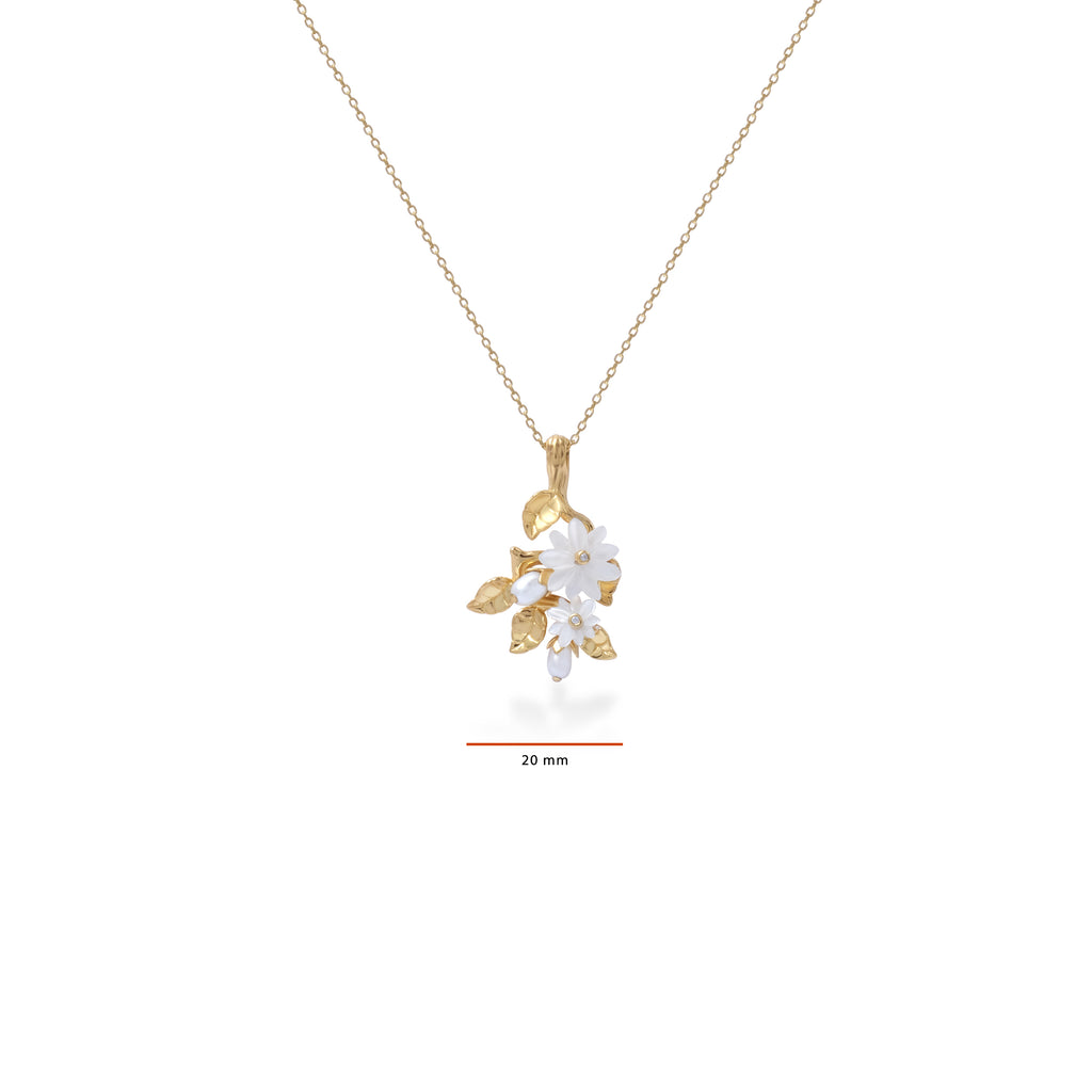 Kalung Perak Koleksi Mutiara Melati Sterling Silver 925 Gold Plated