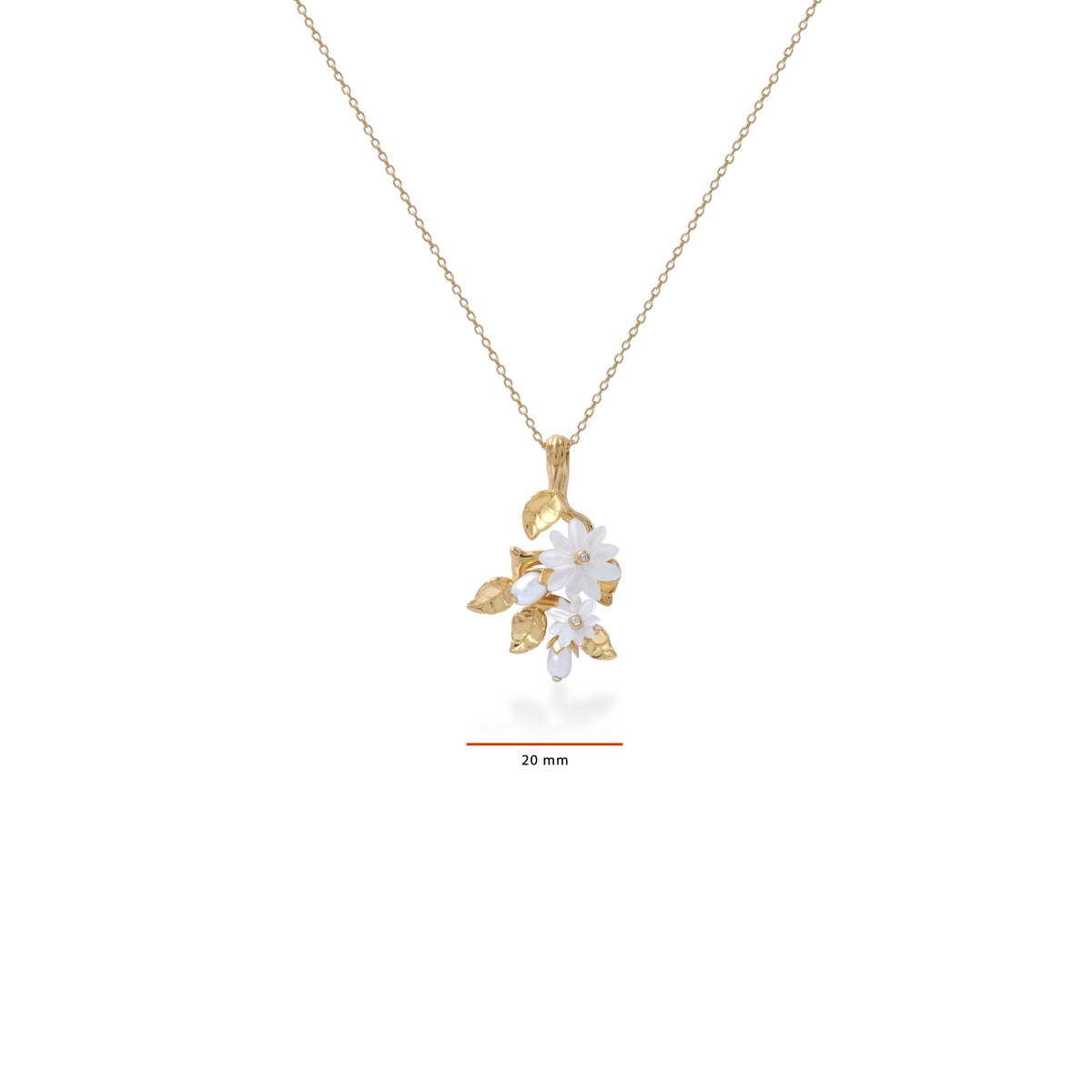Kalung Perak Koleksi Mutiara Melati Sterling Silver 925 Gold Plated