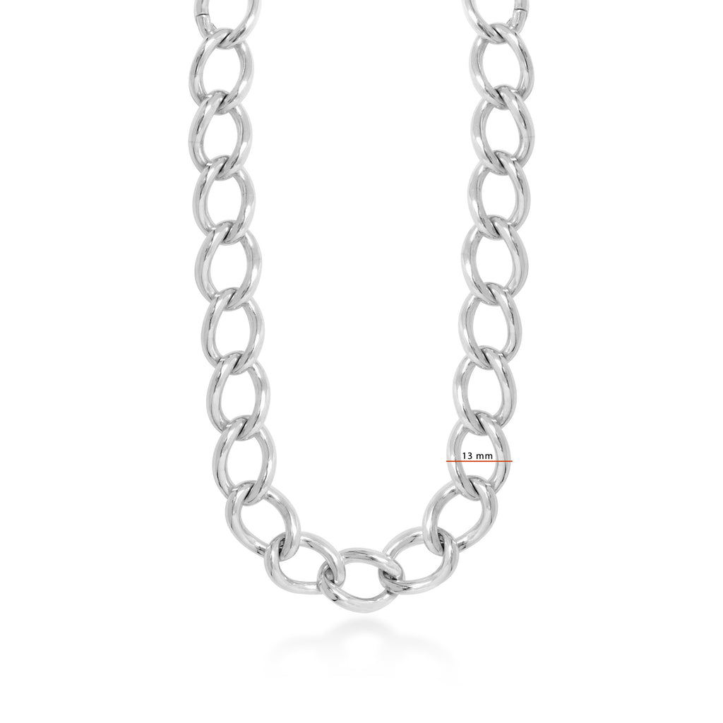 Sunaka Jewelry Cuban Sterling Silver 925 Chain Necklace