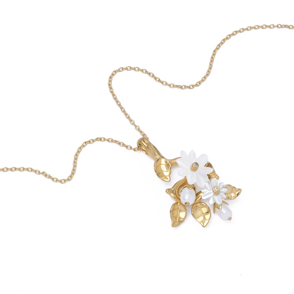 Kalung Perak Koleksi Mutiara Melati Sterling Silver 925 Gold Plated