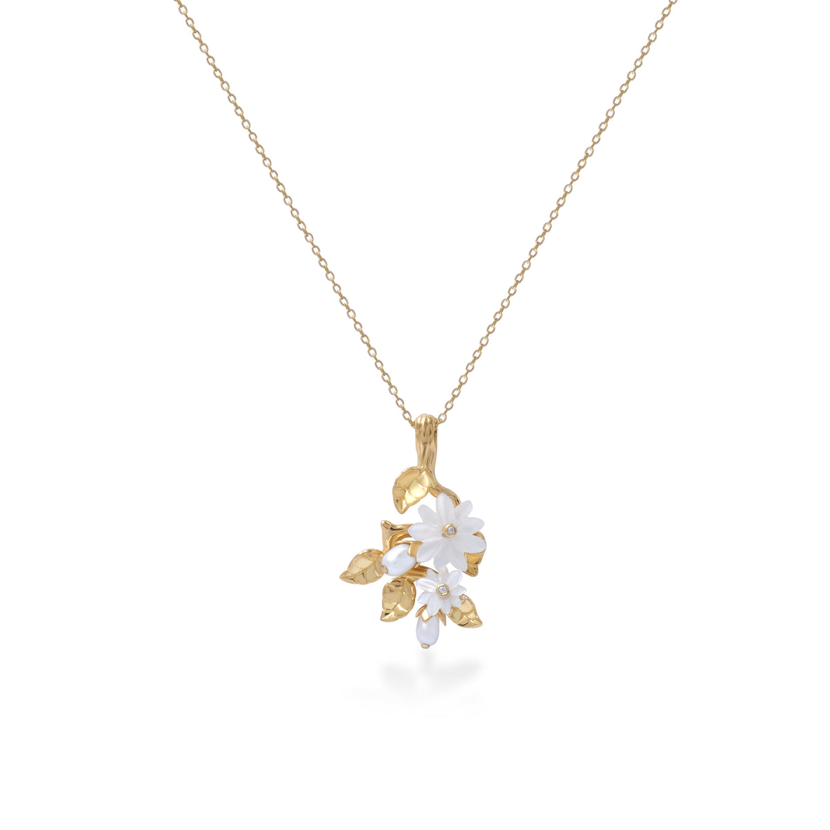 Kalung Perak Koleksi Mutiara Melati Sterling Silver 925 Gold Plated