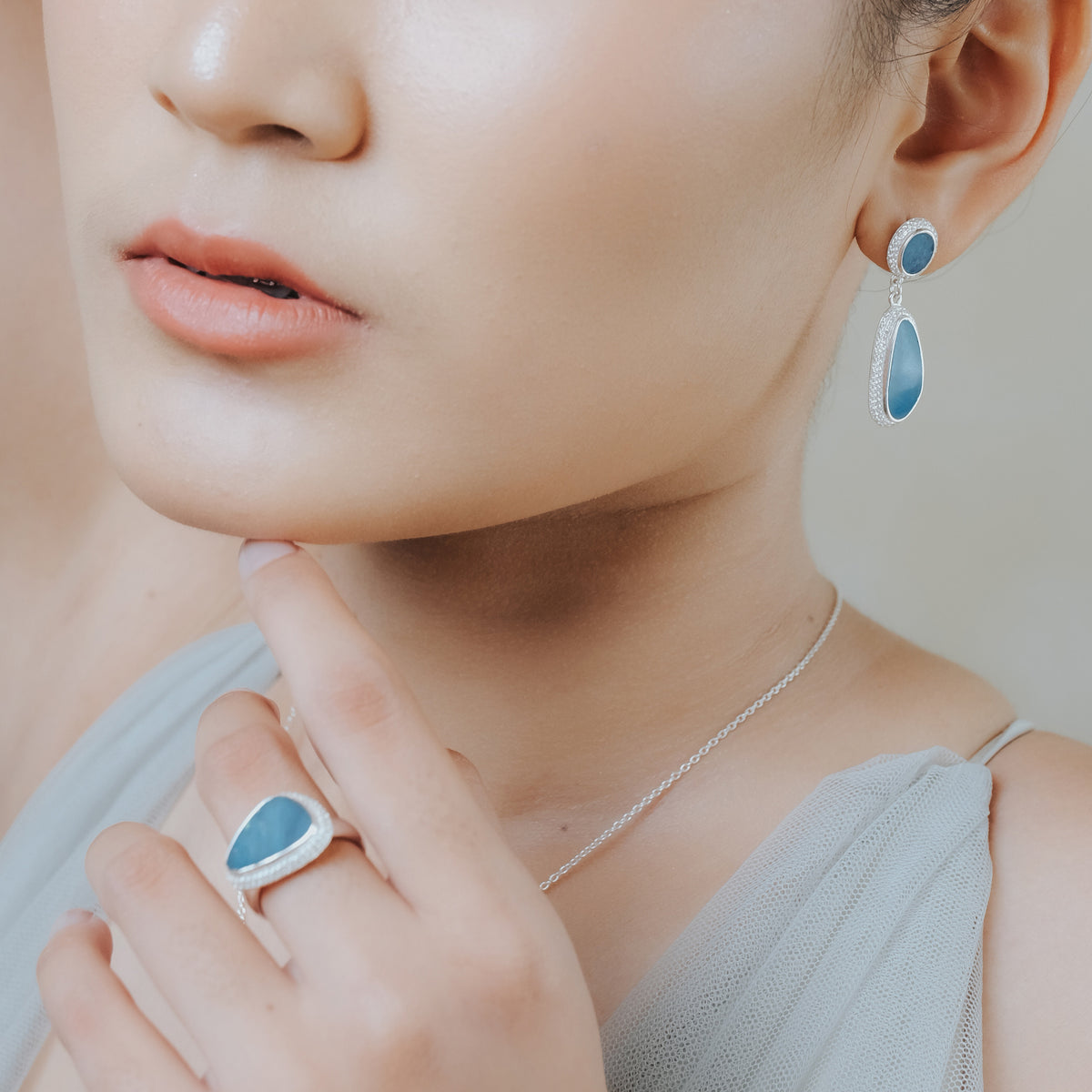Anting Drop Koleksi Opal Perak 925