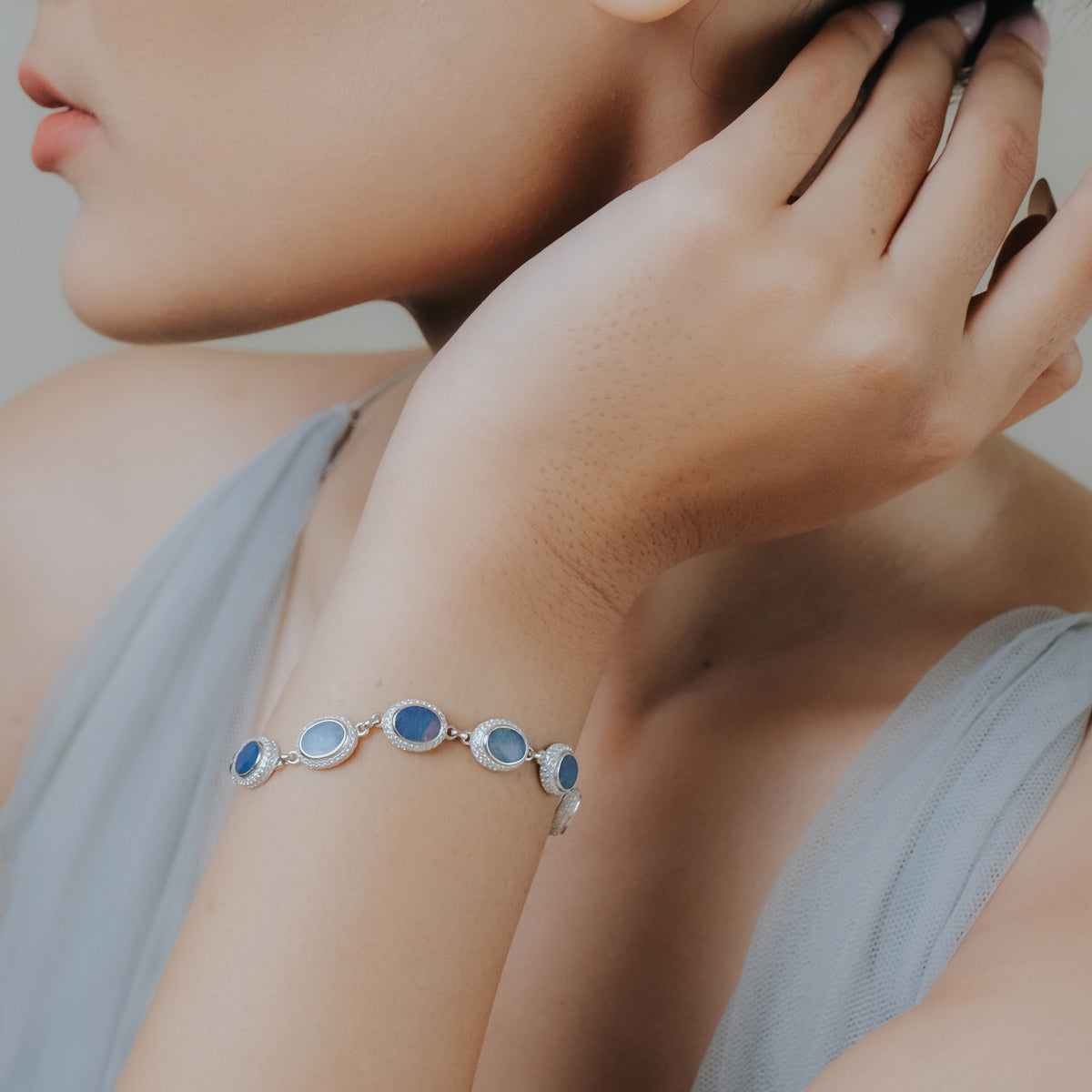 Gelang Chain 1 Koleksi Opal Perak 925