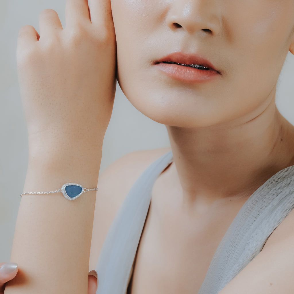Gelang Chain 2 Koleksi Opal Perak 925
