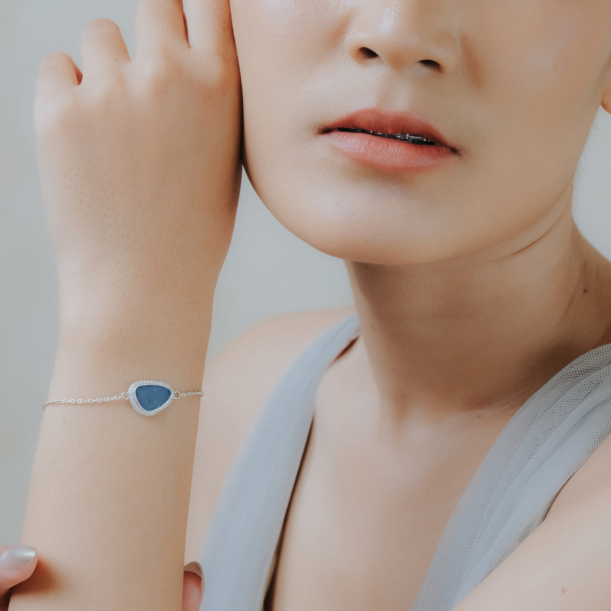 Gelang Chain 2 Koleksi Opal Perak 925