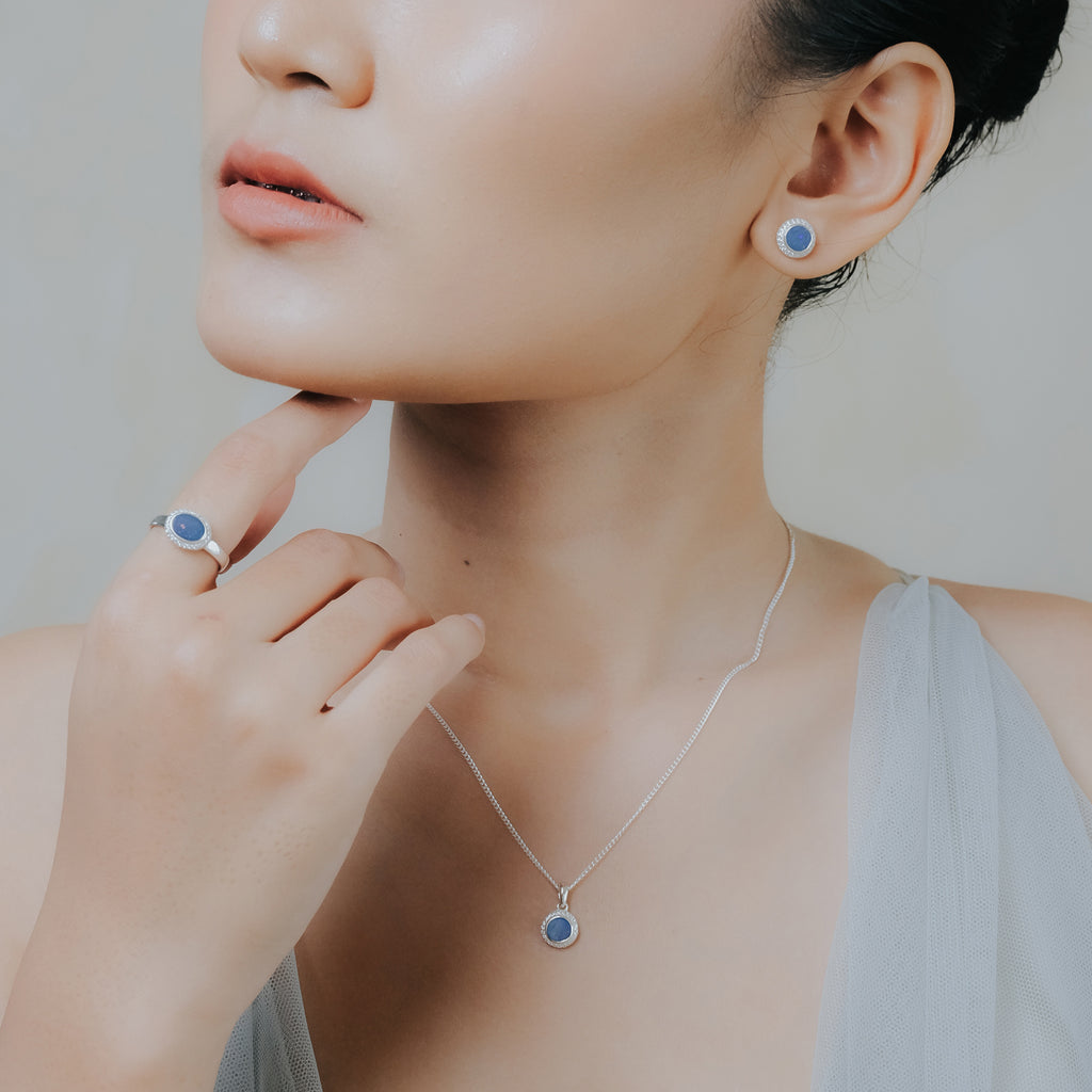 Pendant Kalung Small Round Koleksi Opal Perak 925