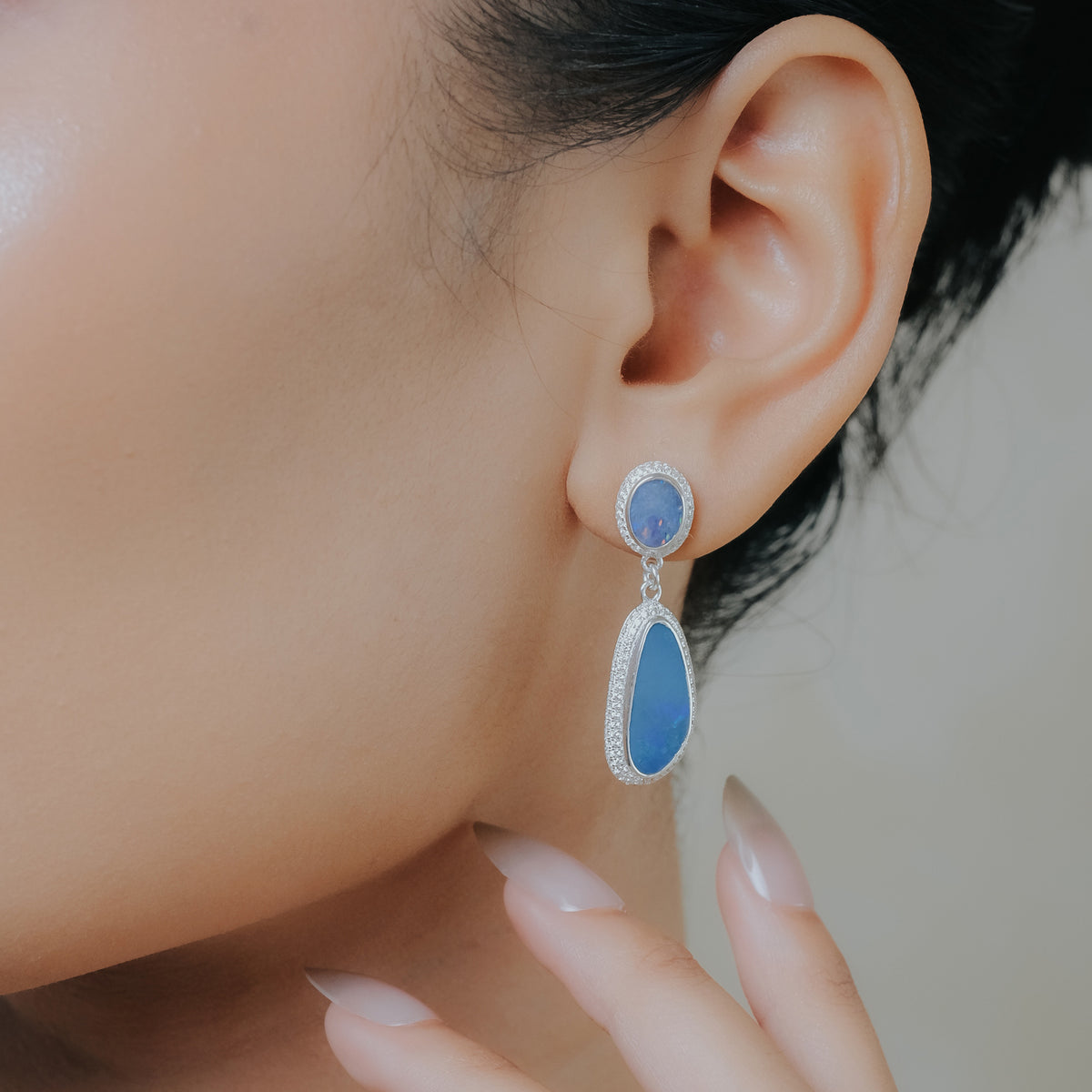 Anting Drop Koleksi Opal Perak 925