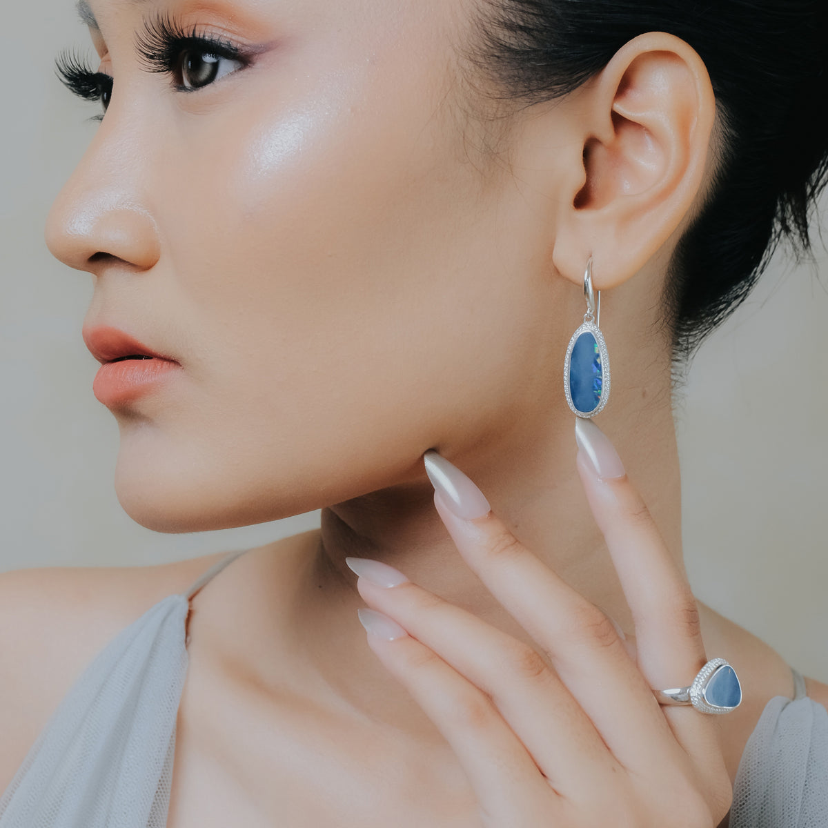Anting Hook Koleksi Opal Perak 925