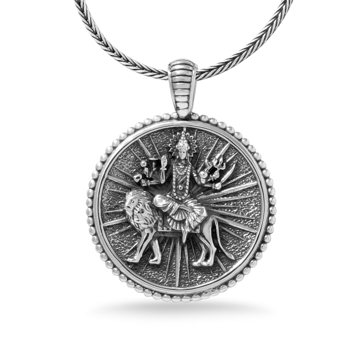 Durga Silver Pendant Goddess Amulet Sterling Silver Collection