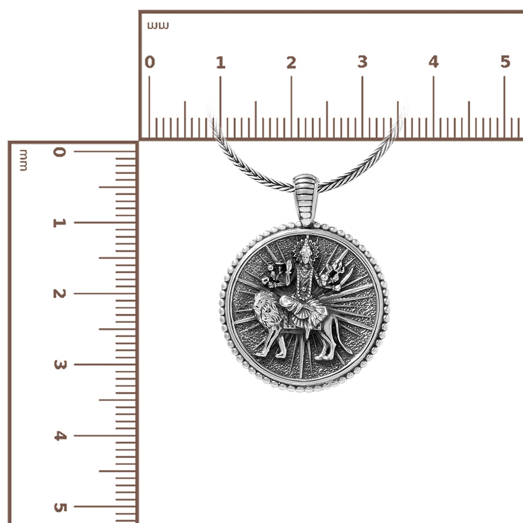 Durga Silver Pendant Goddess Amulet Sterling Silver Collection