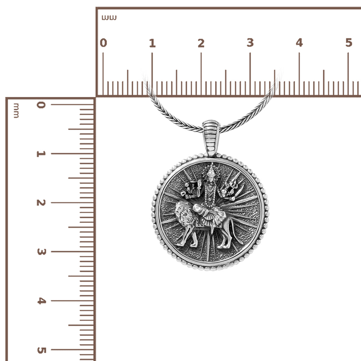 Durga Silver Pendant Goddess Amulet Sterling Silver Collection