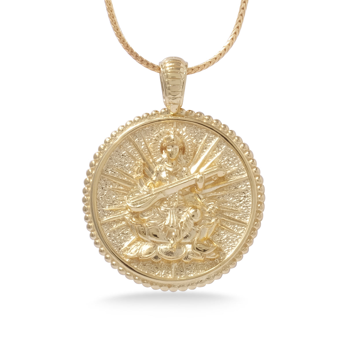 Silver Saraswati Pendant Goddess Amulet Sterling Silver Collection