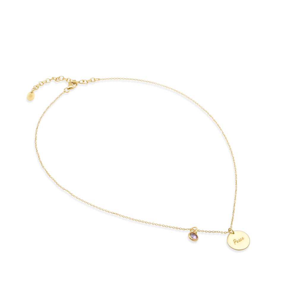 Kalung Rantai Koleksi Mantra Peace Sterling Silver 925 Gold Plated